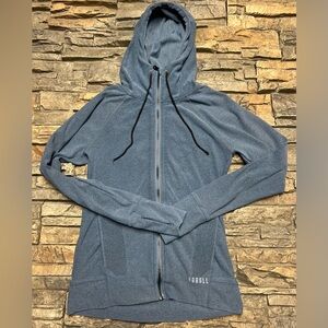 Nobull Womens Zip Track Jacket XS Athletic Running Outdoors Stretch Heather Blue